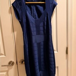 French Connection Blue Bandage Bodycon Mini Dress Size l
